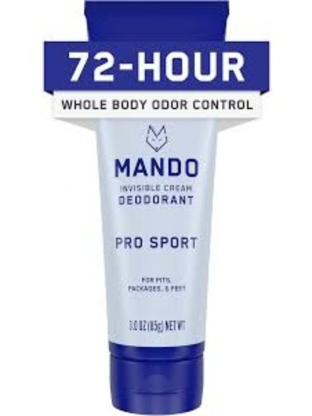 Mando Pro Sport Deodorant Whole Body Odor Shield Invisible Cream 3.0 oz